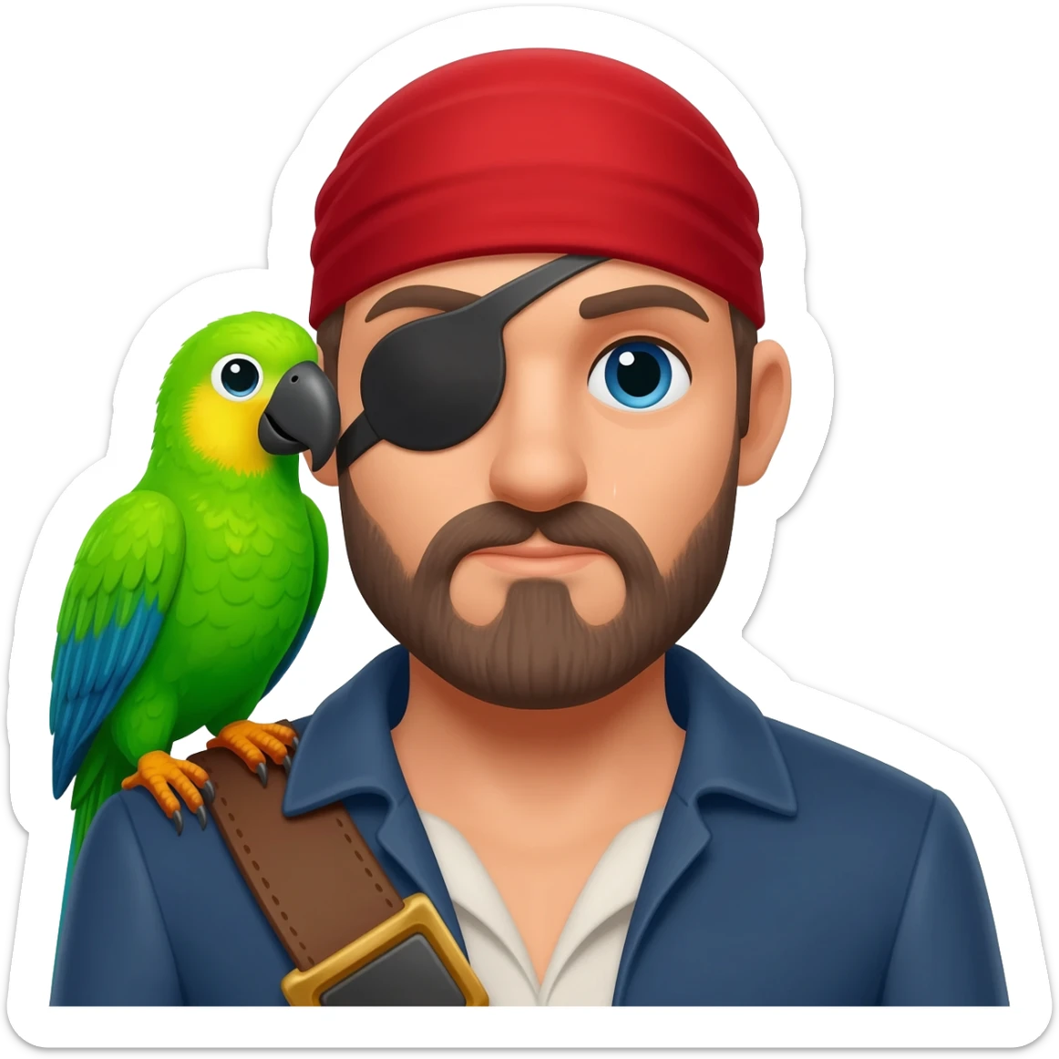 pirate and parrot sticker