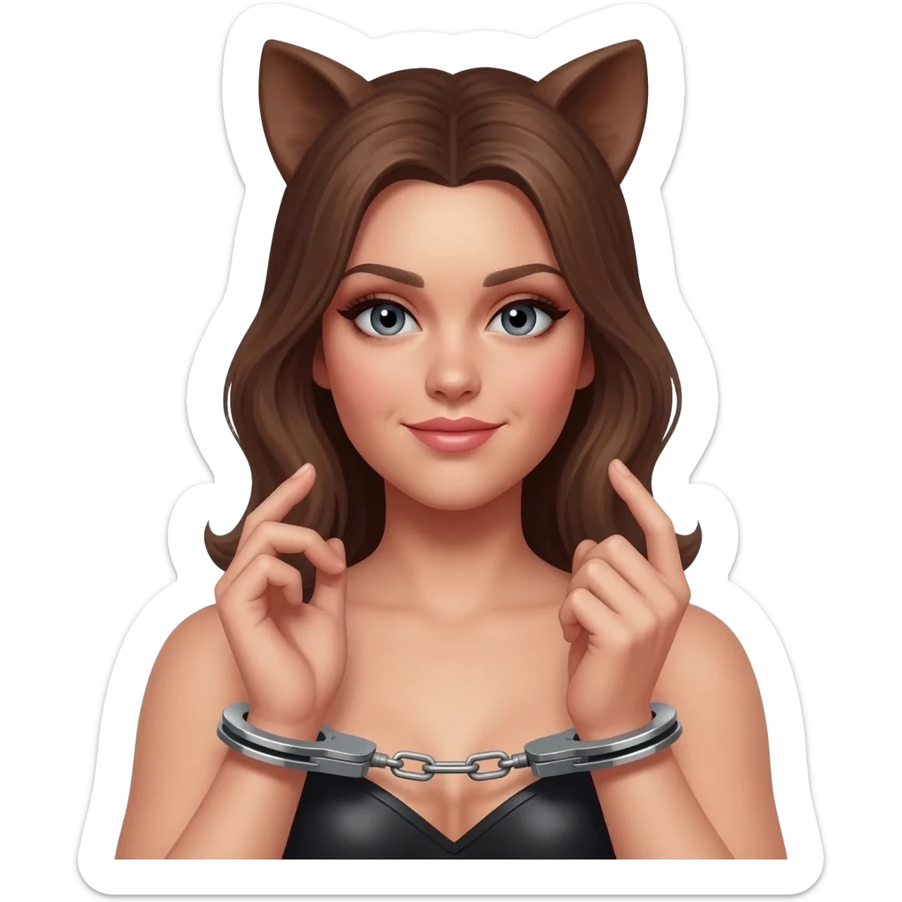 Bdsm girl on handcuffs sticker