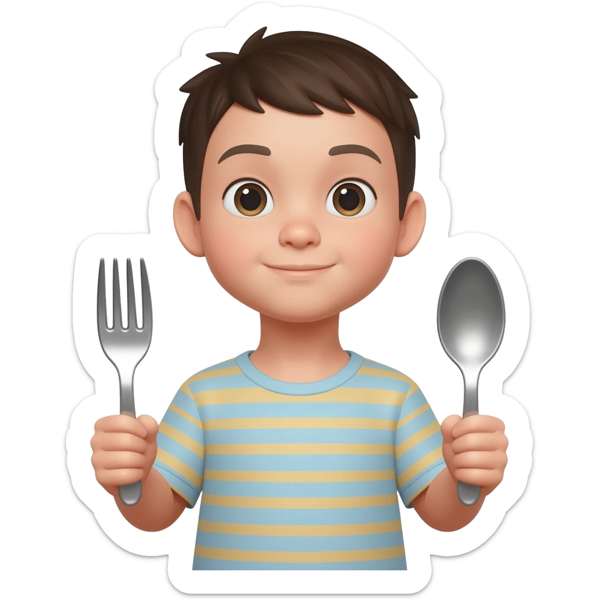 a child fork and spoon sticker
