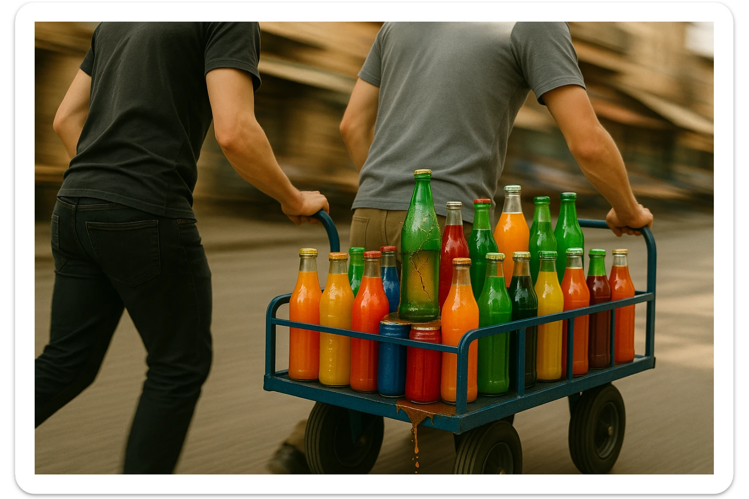 endi shu aravani bir balonchasi singan aka uka esa u ni yonida turganini yuzini ko'rsatmasdan tasvirla sticker