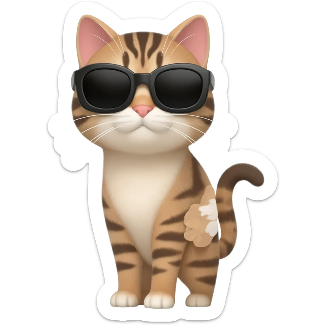 Cat wearing sunglasses sticker