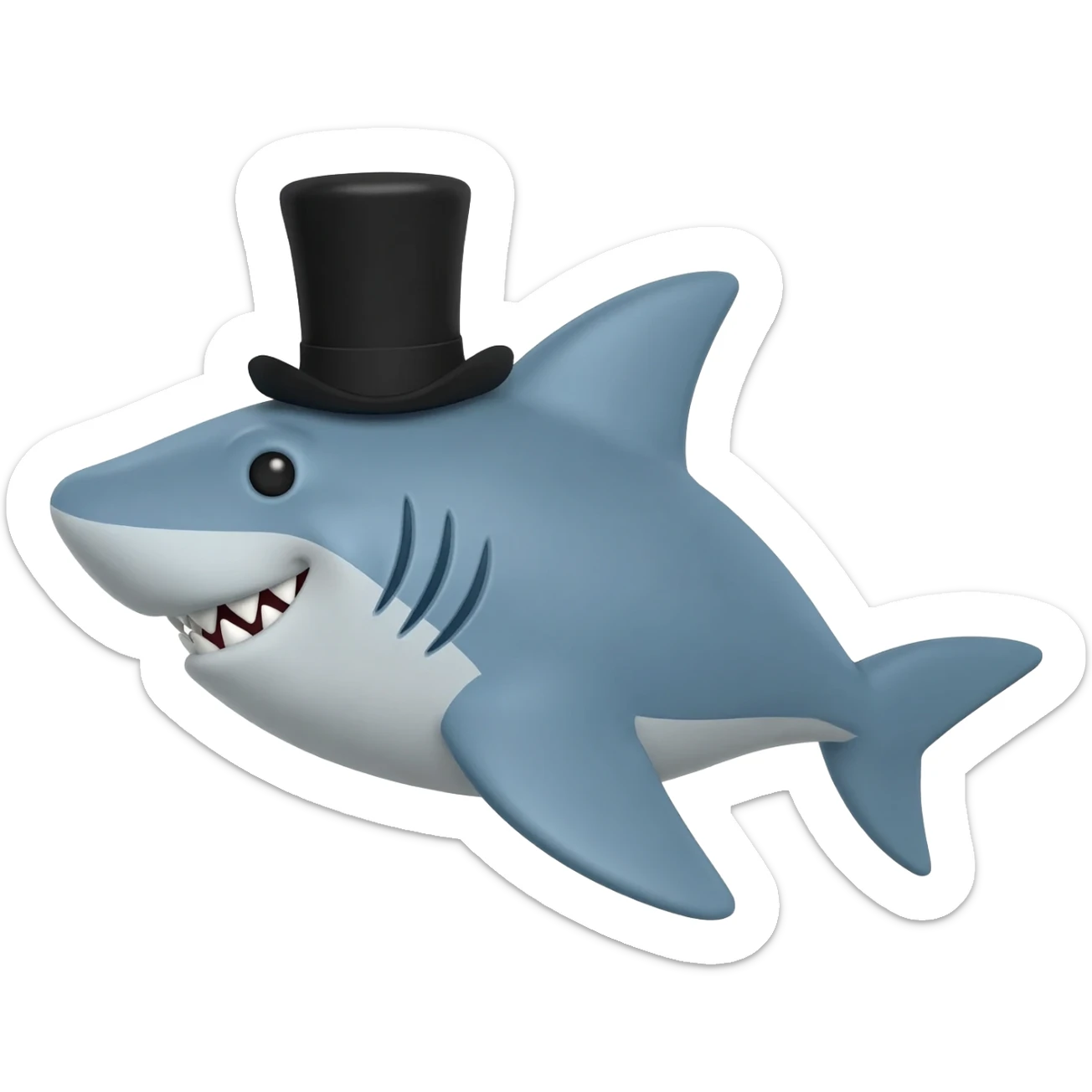 Shark with a top hat sticker