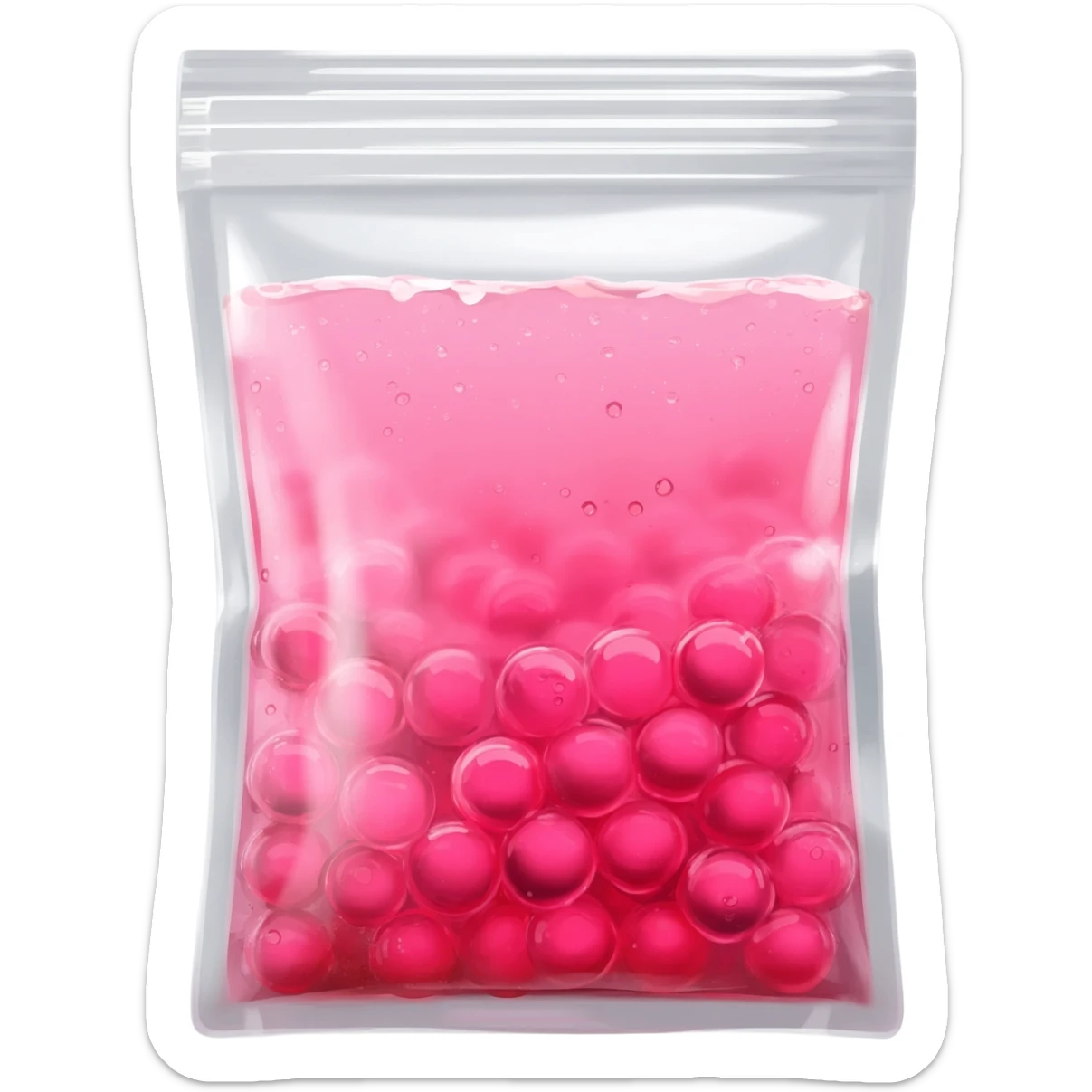 strawberry lemonade boba in a clear pouch sticker