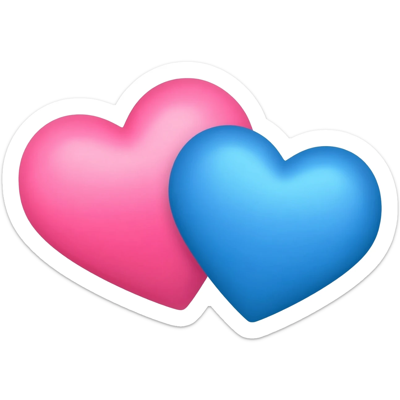 💕 this emoji with the same in blue not overlapping sticker