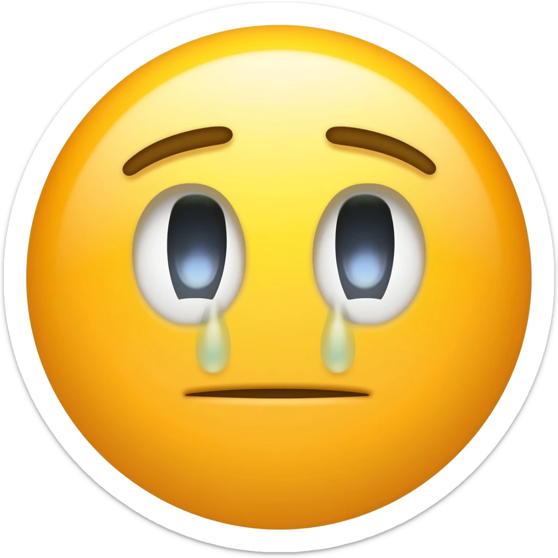 un vecchietto che piange ma con la faccia tipica delle emoji, gialla e tonda sticker