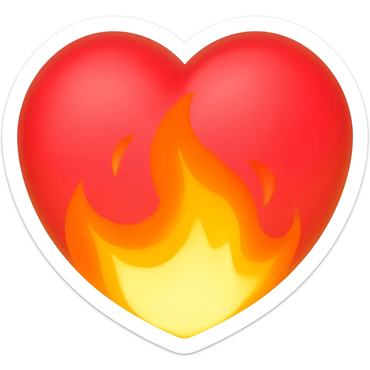 Heart with fire sticker