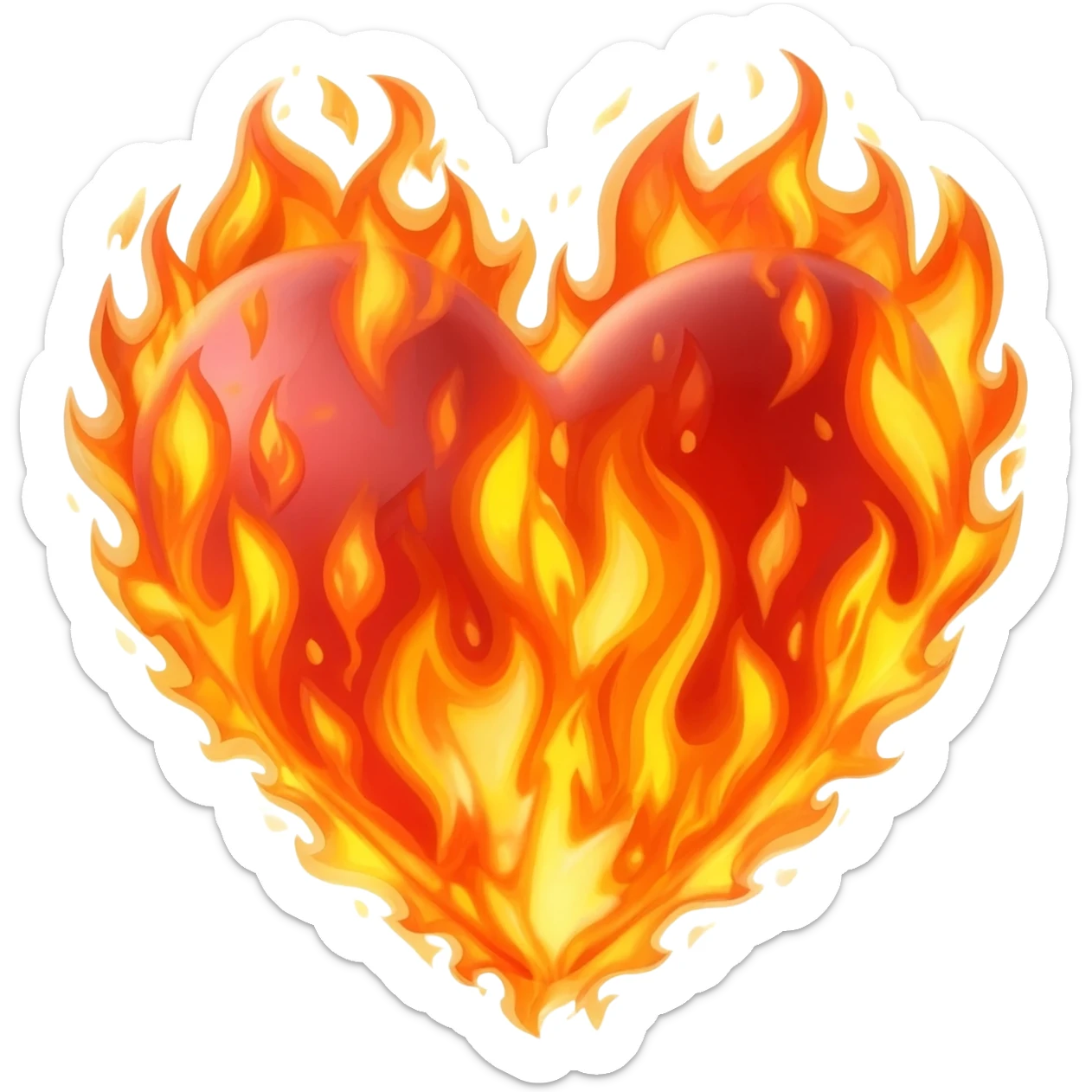 Fire real  heart full sticker
