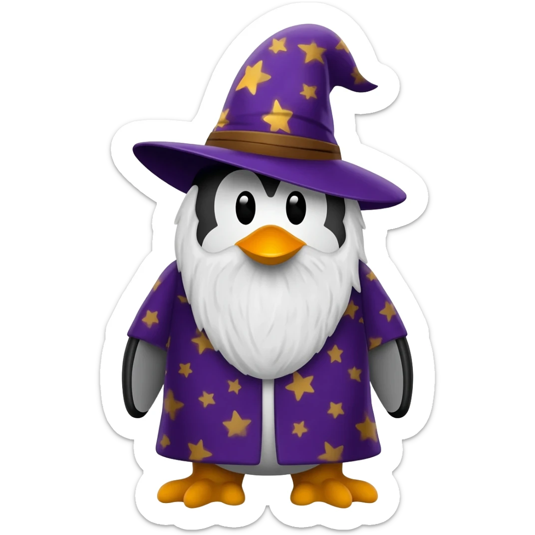 Penguin Wizard sticker