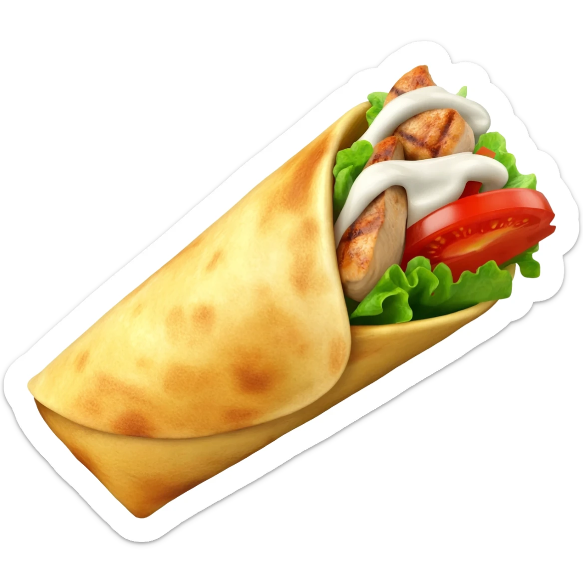 a shawarma that is dripping with sauce twitter emoji style sticker