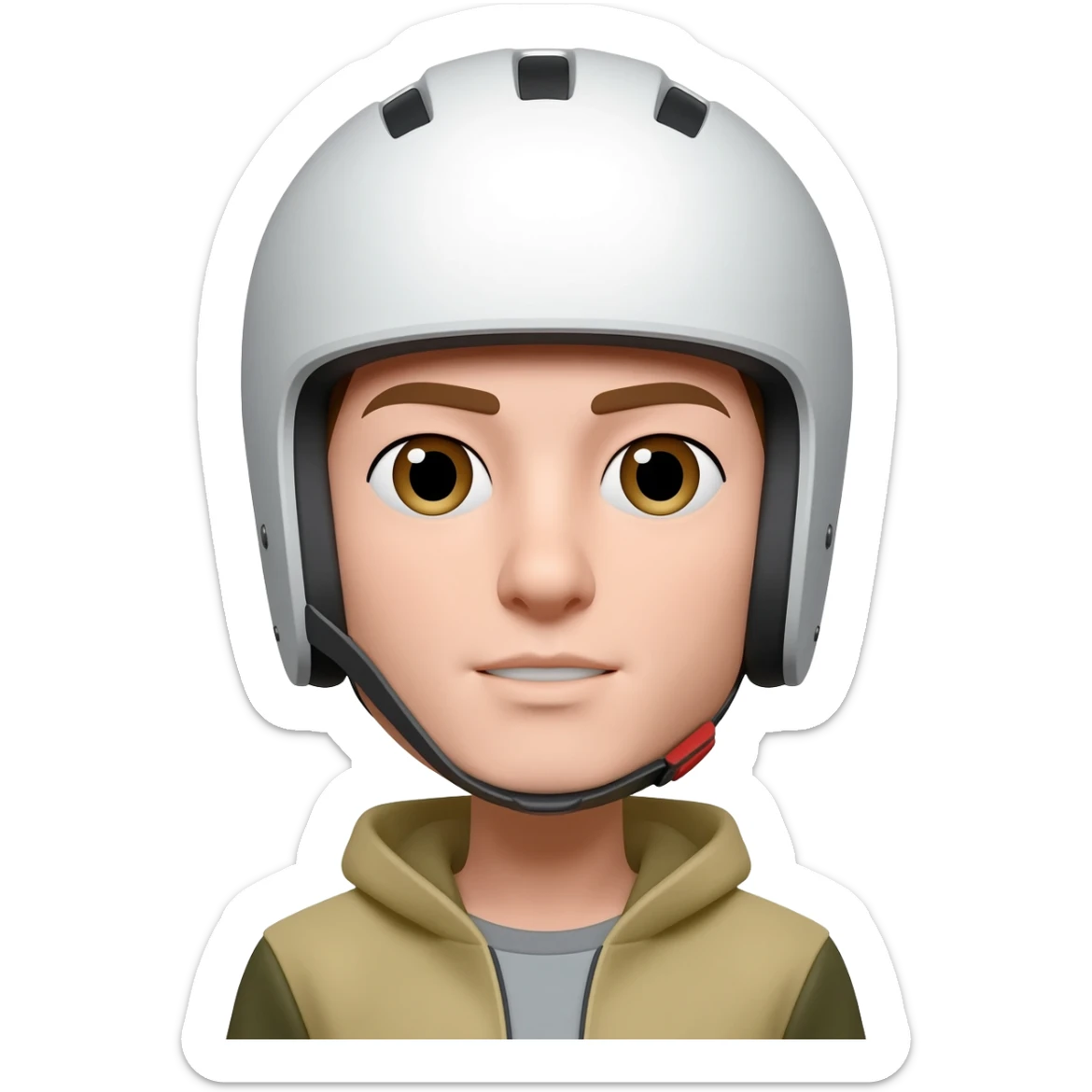 Eu de capacete branco sticker