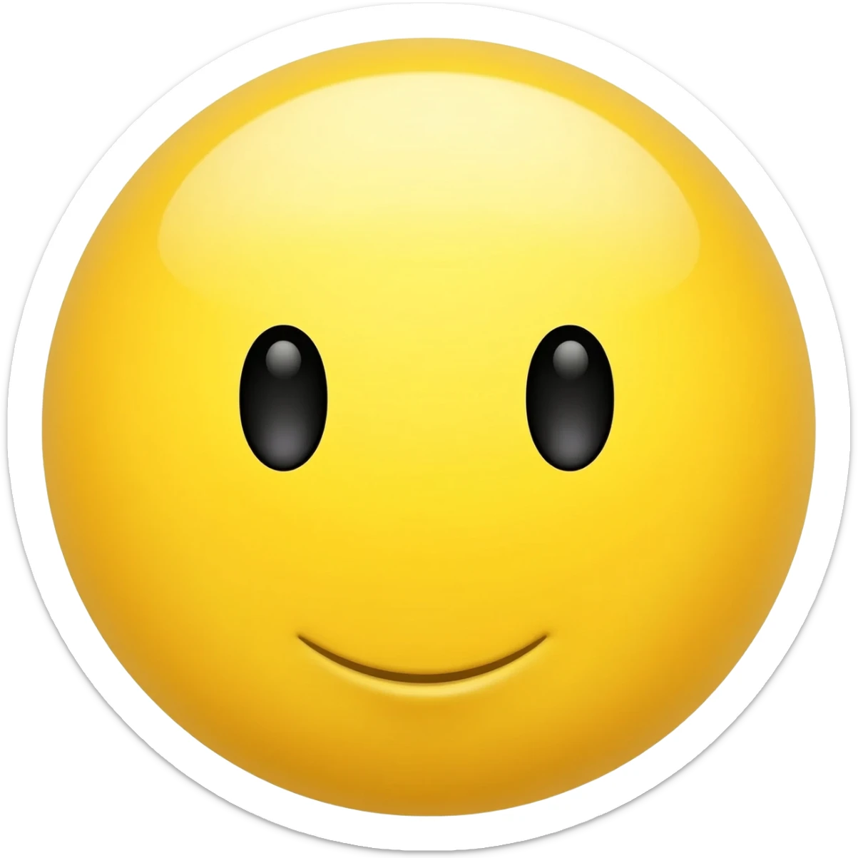 Yellow circle with no eyebrows and nose and the face feeling is neutral and the mouth is neutral sticker