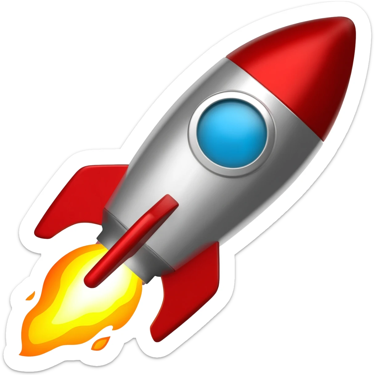 cohete con fuego sticker