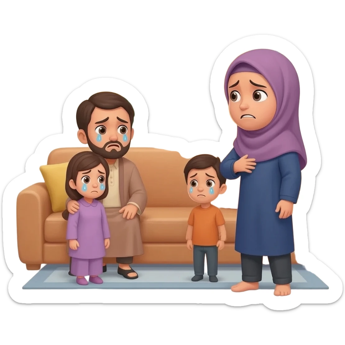 conflict at home  between family islam sticker
