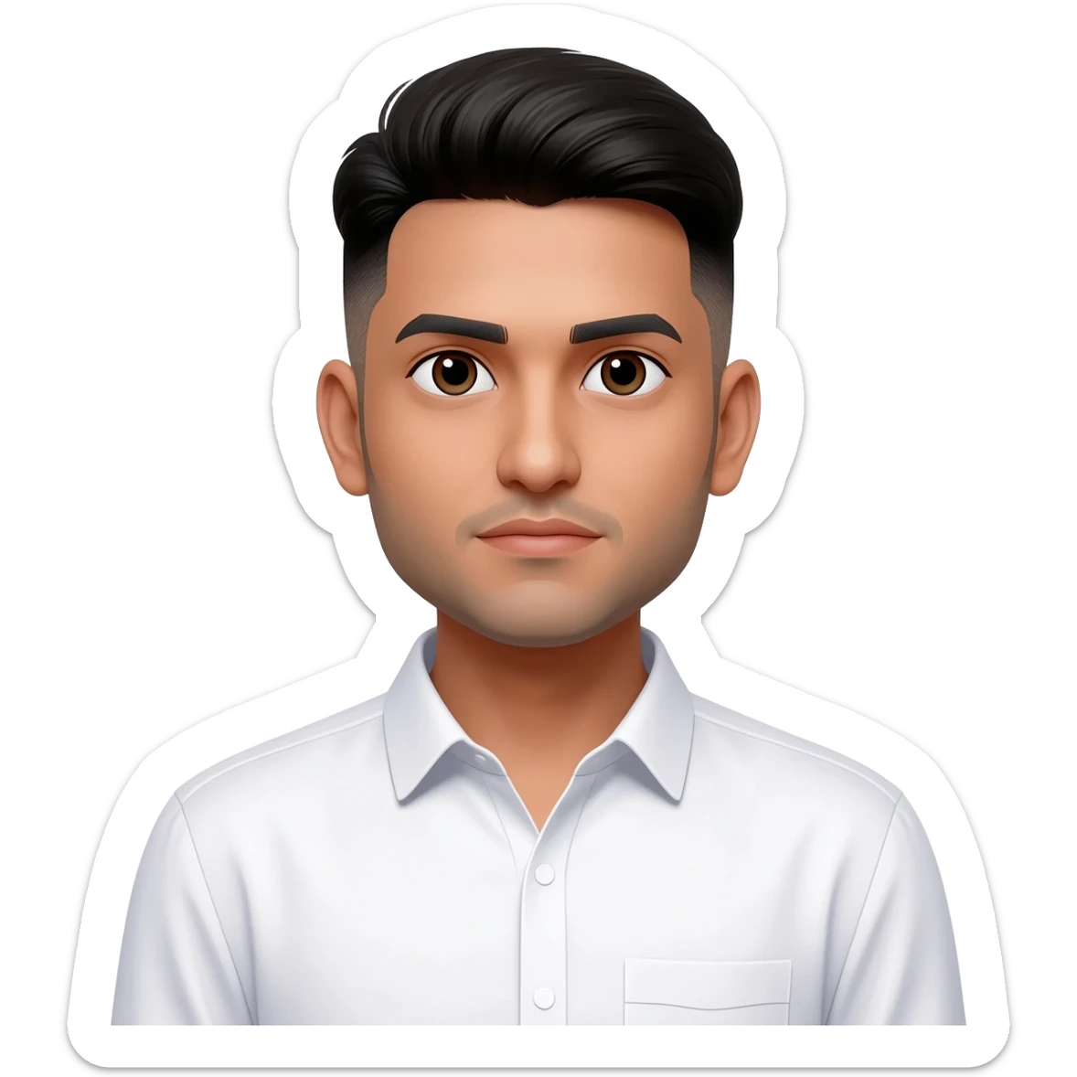 Pakistani man at 25 years old fade hair cut  sticker
