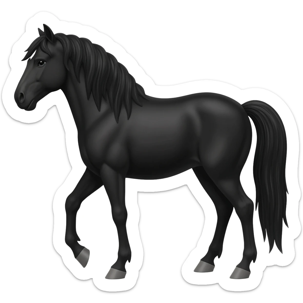 Black horse sticker