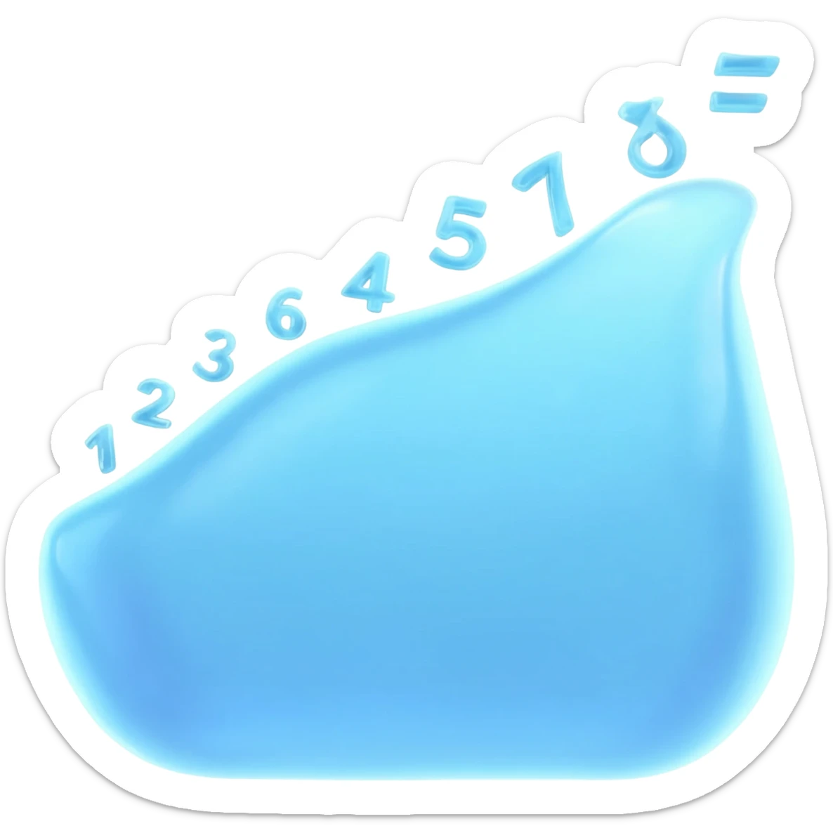 water wave emoji transformes into numbers and functions sticker