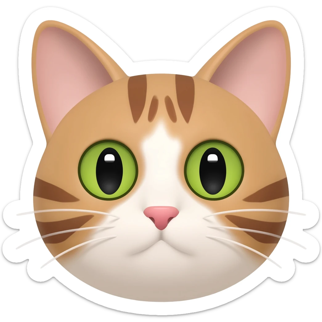 :] cat face animal sticker