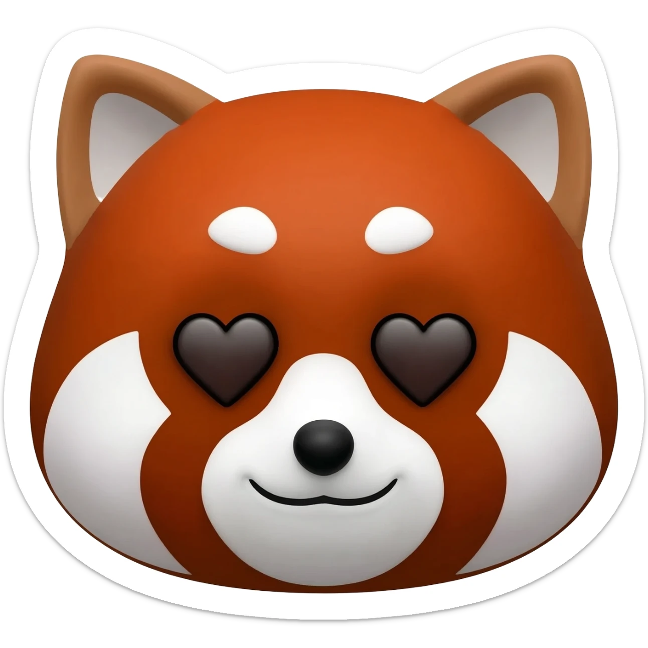 Red panda bear with heart eyes sticker