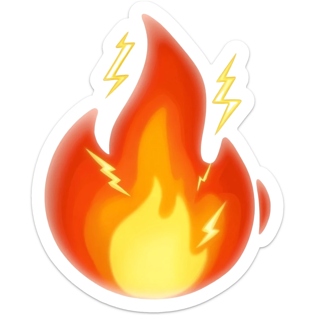 fire behind lightning sticker