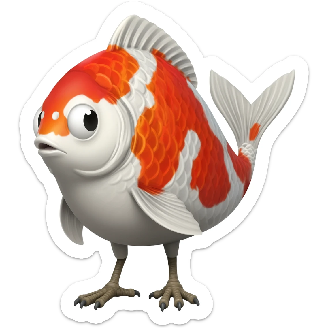 Koi-sergal-birdy-fusion-hybrid-animal-creature, Full body  sticker