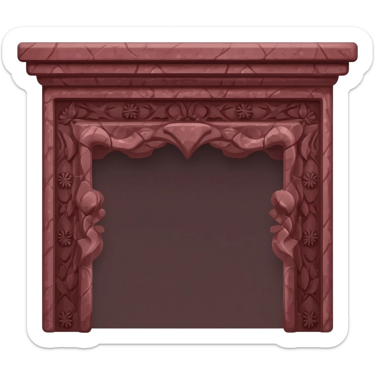 Burgundy hearth sticker