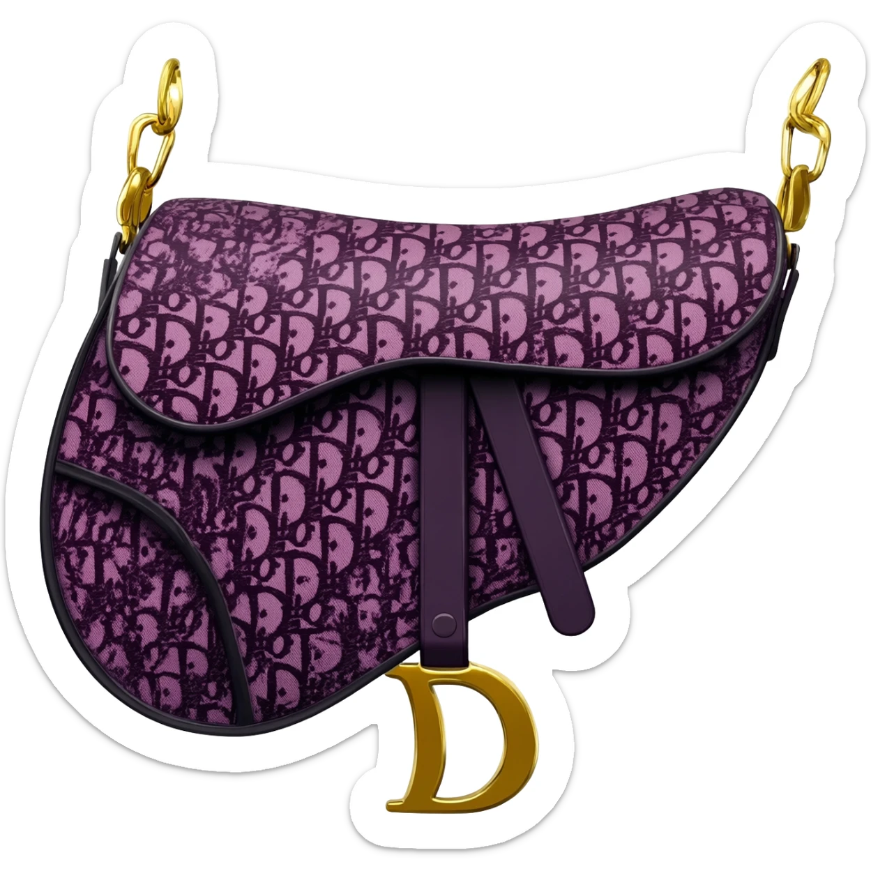 purple dior print saddle bag sticker