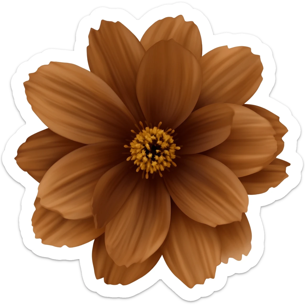Brown flower real sticker