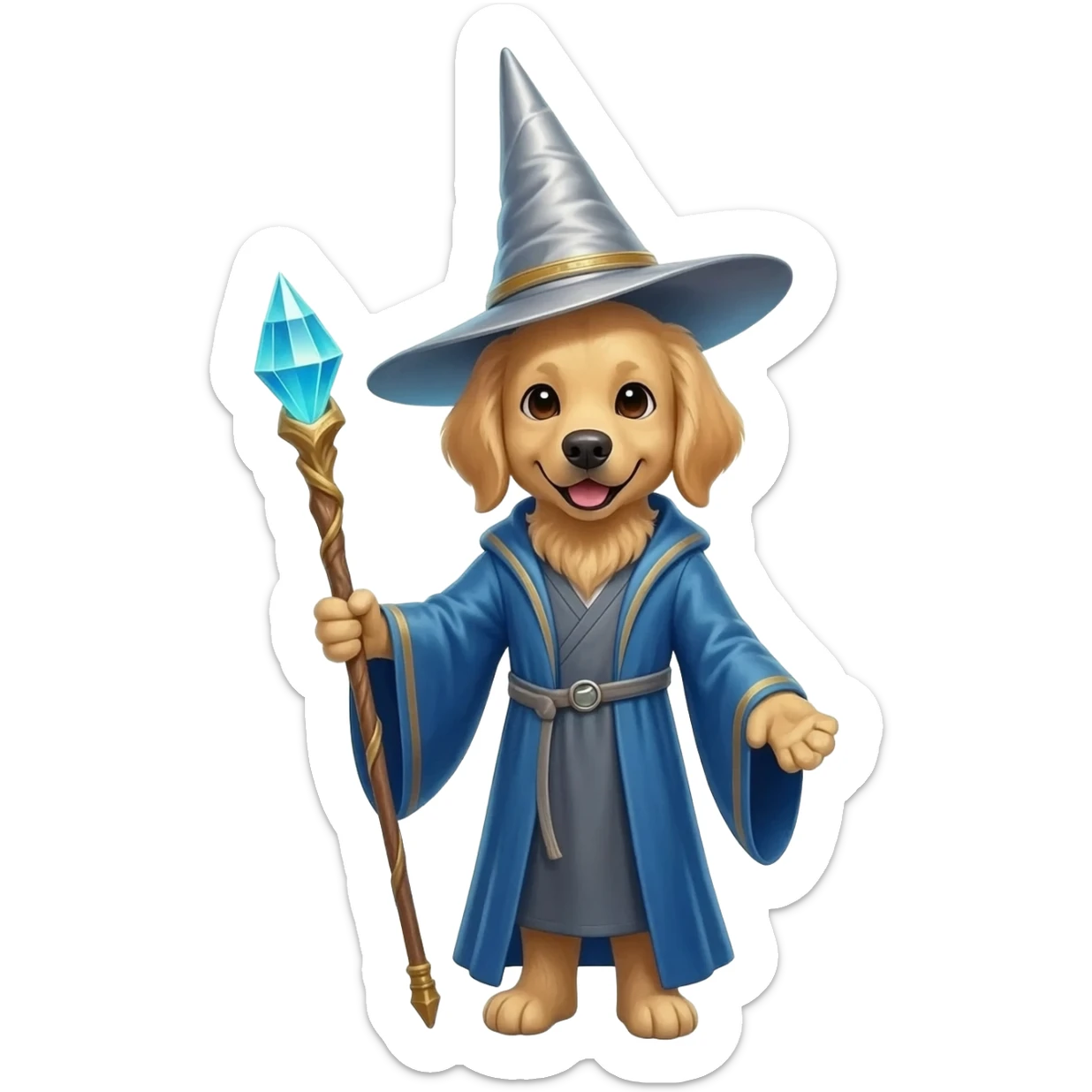 Dog wizard sticker