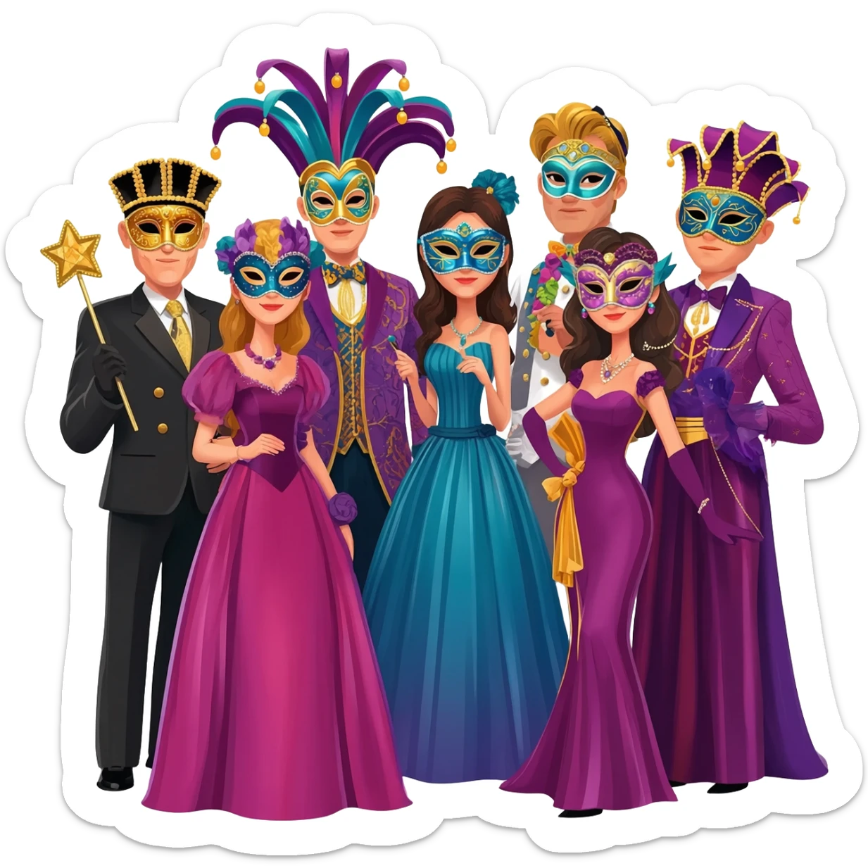 The party was masquerade-themed sticker