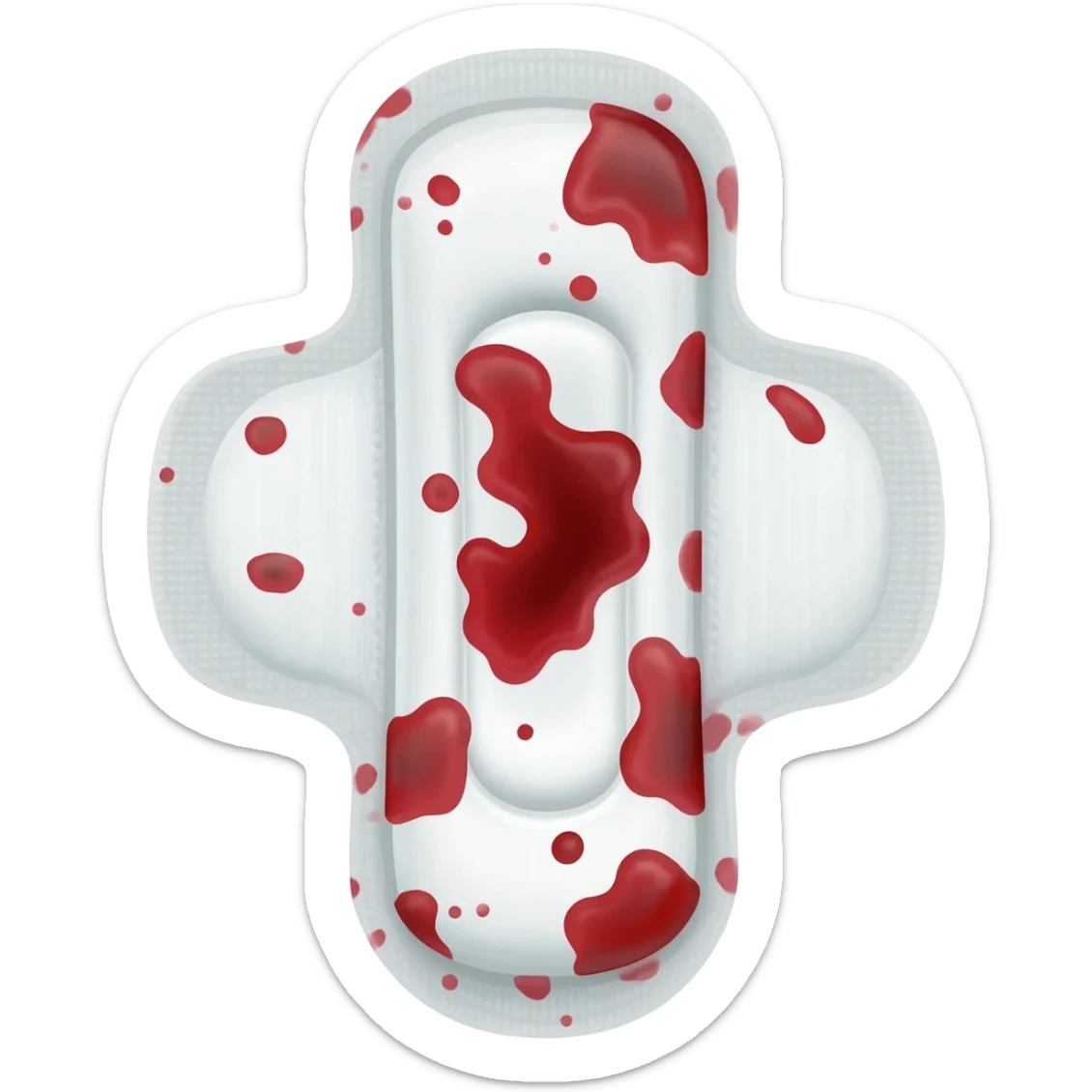 a sanitary pad with some blood splatters on it  sticker