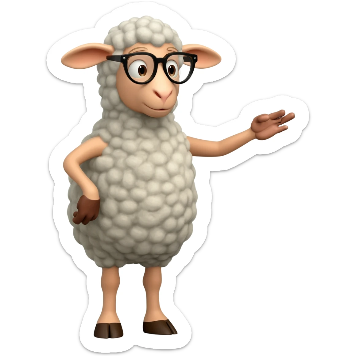 Nerdy sheep wearing glasses and is an architect. Like show the sheep drawing a 0lan.. sticker