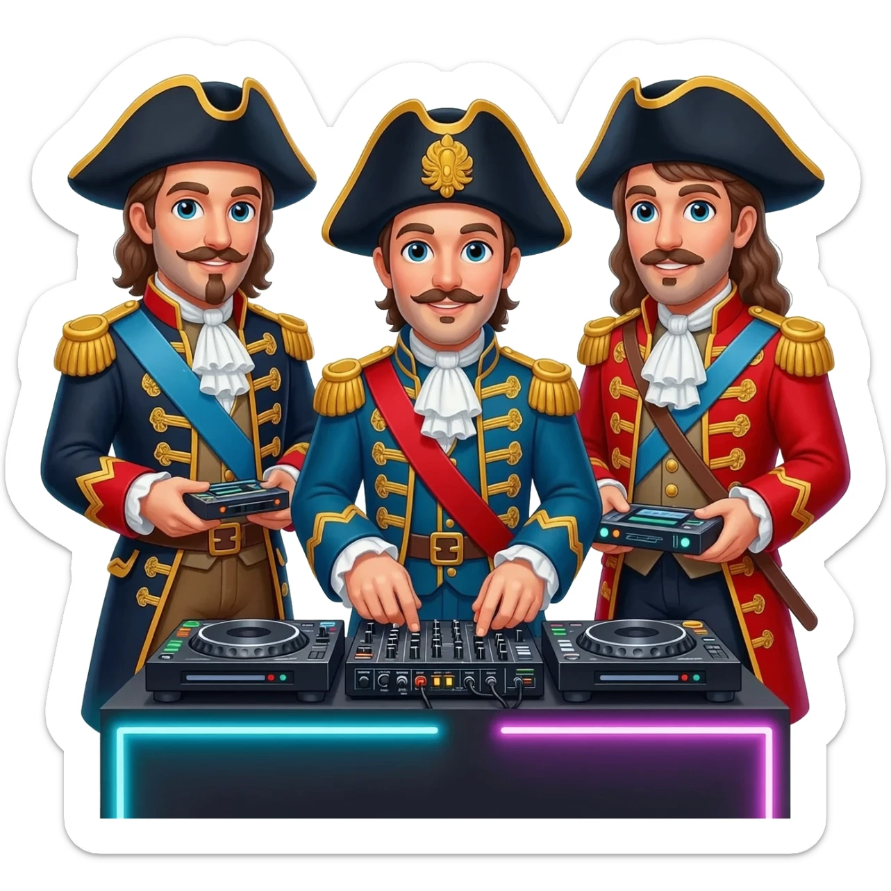 three musketeers but they’re djs sticker