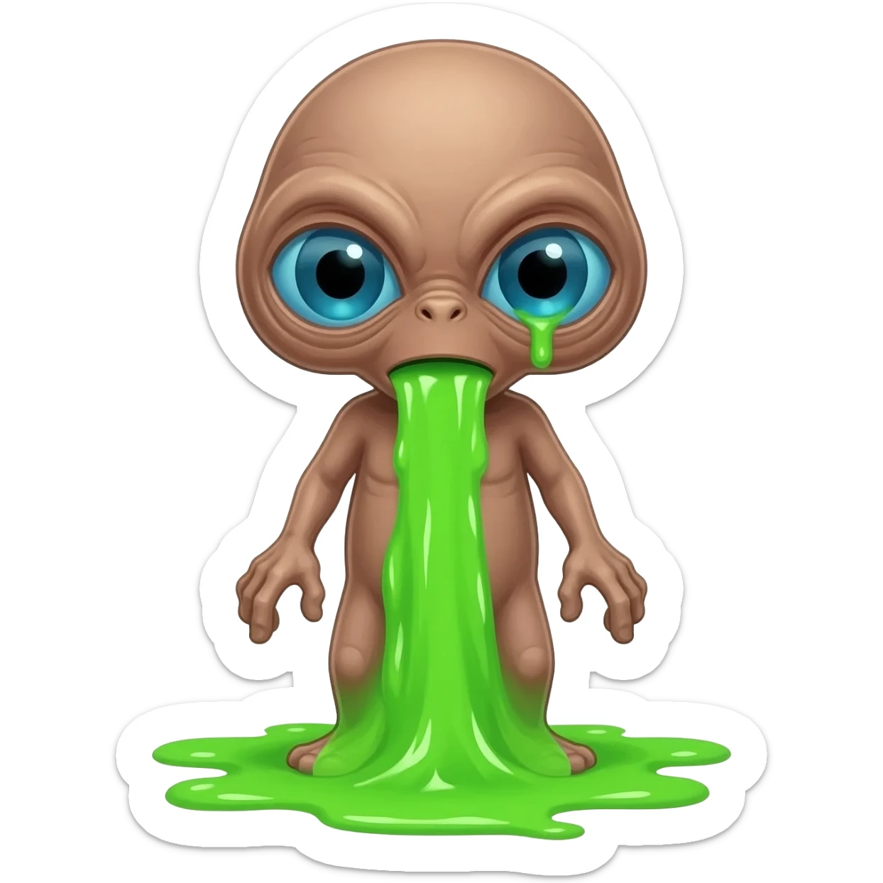E.T. The Extra-Terrestrial from the movie puking green liquid sticker