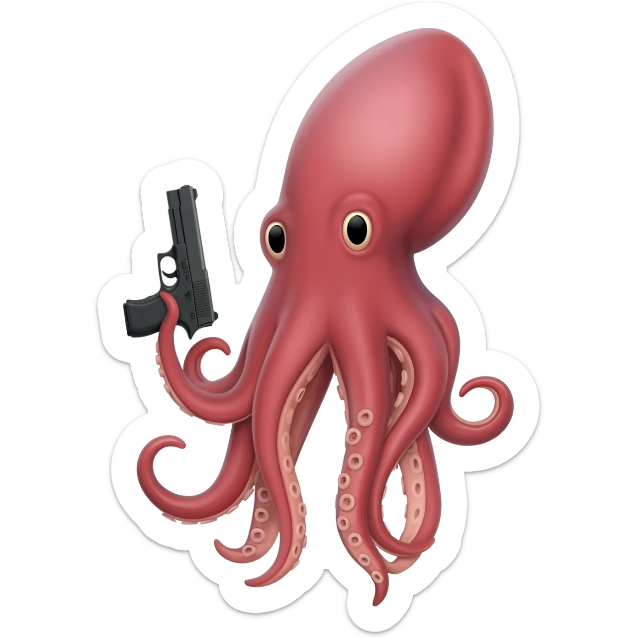 Squid HOLDING a glock with a switch sticker