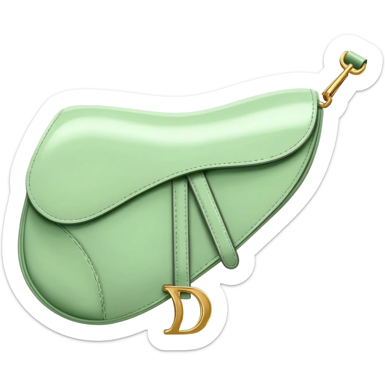 light green dior saddle bag sticker