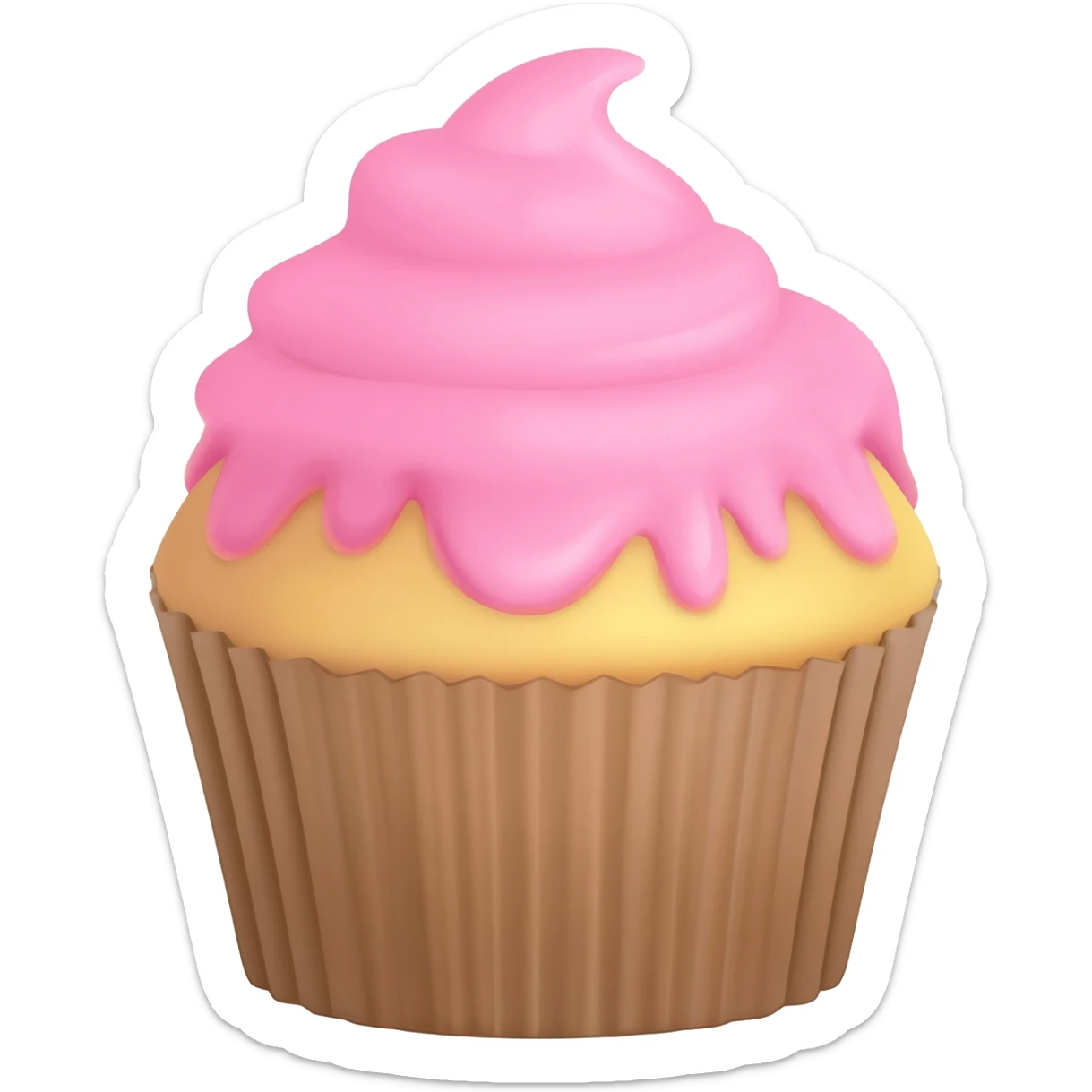 Cupcake with pink icing sticker