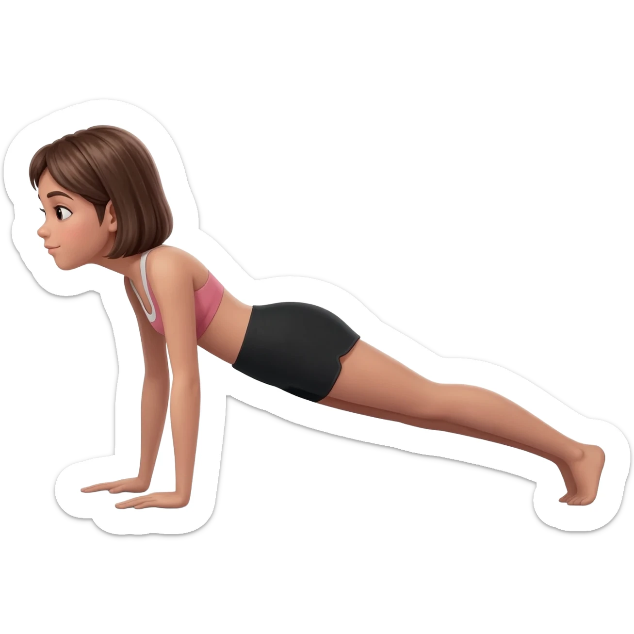 girl planking no matt sticker