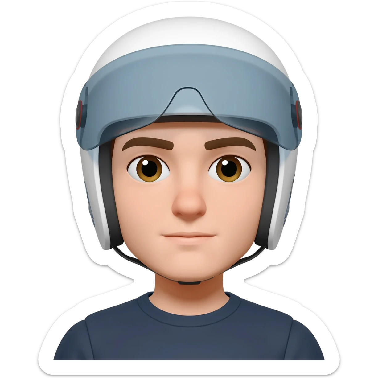 Eu de capacete branco sticker