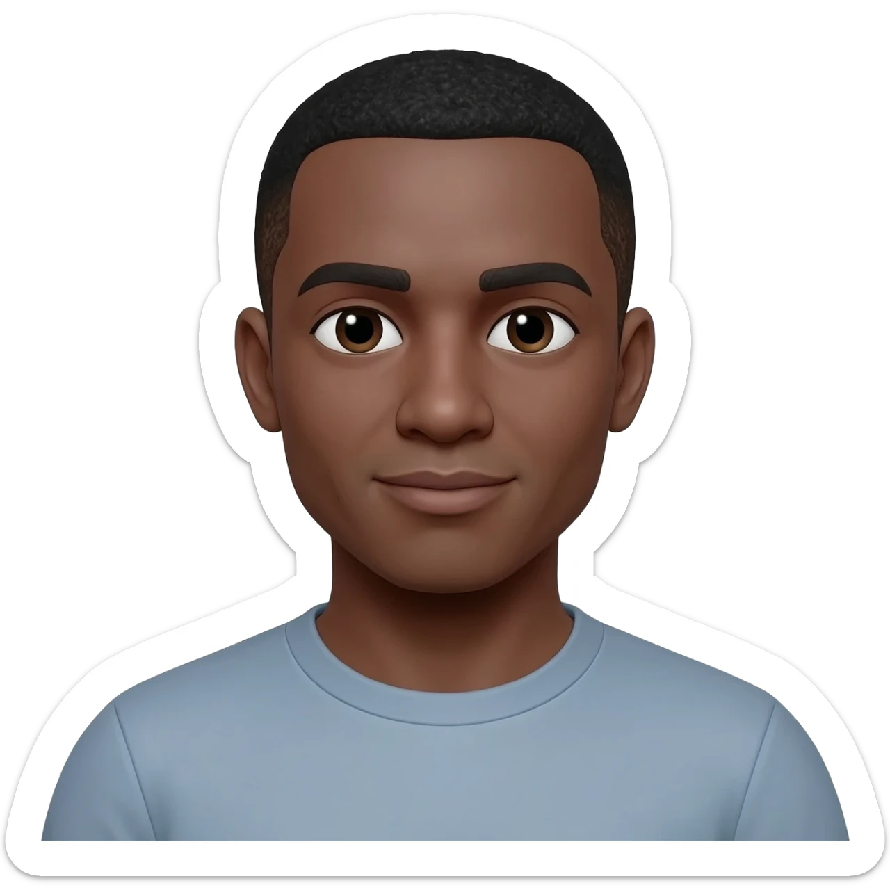 Dark skin man memoji cut hair sticker