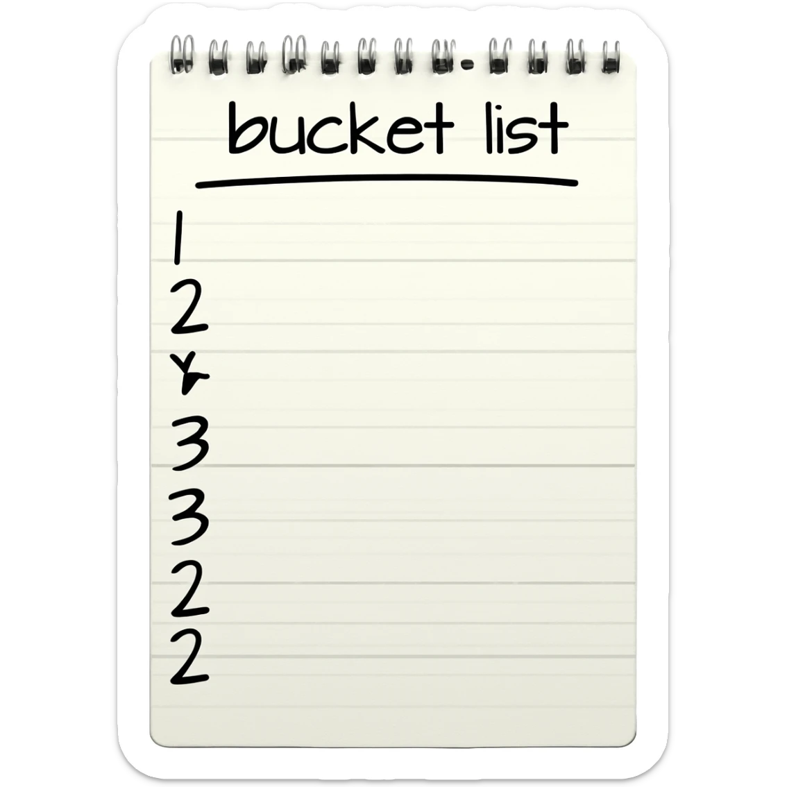 Bucket list sticker
