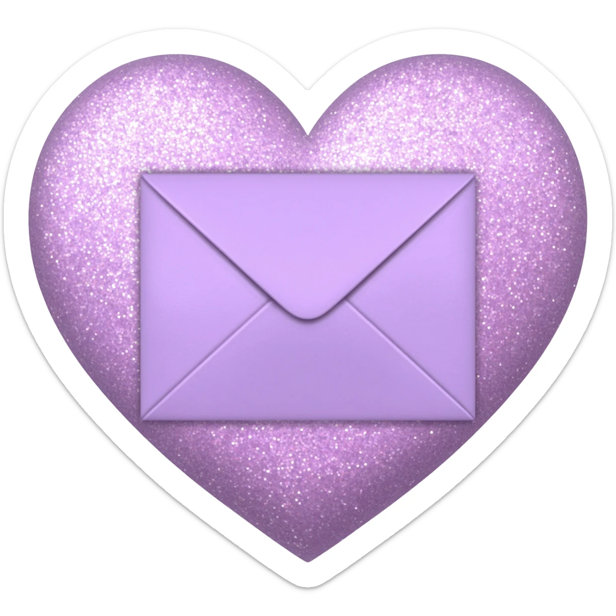 a closed pastel lavender floral heart shiny sparkly glittery aesthetic romantic vintage envelope  sticker