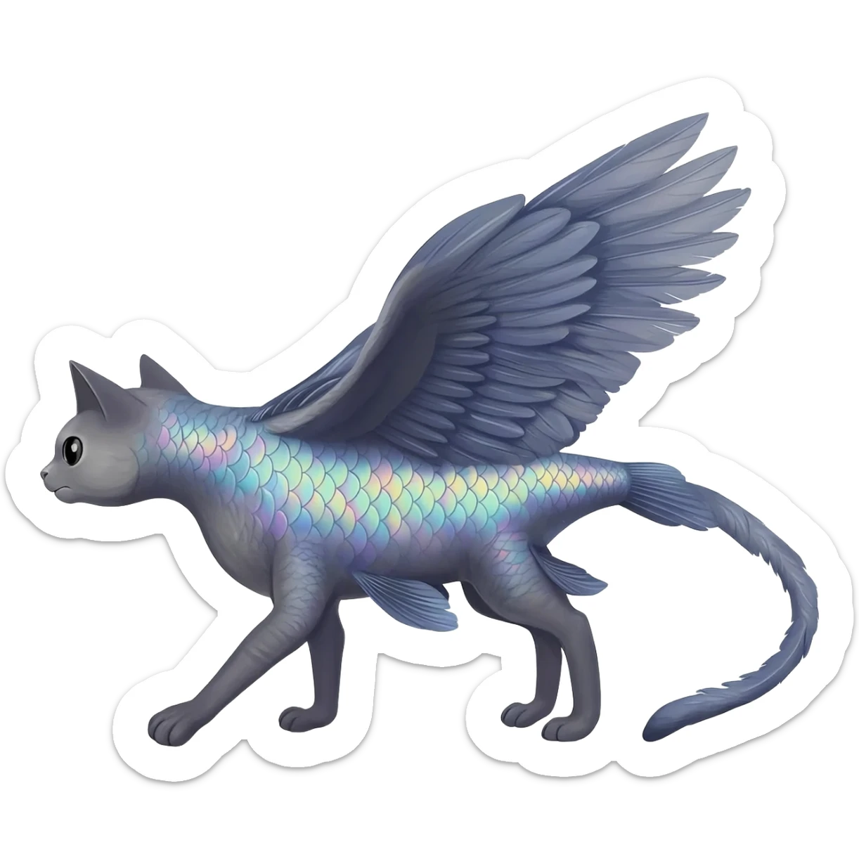 Koi-sergal-birdy-fusion-hybrid-animal-creature, Full body  sticker