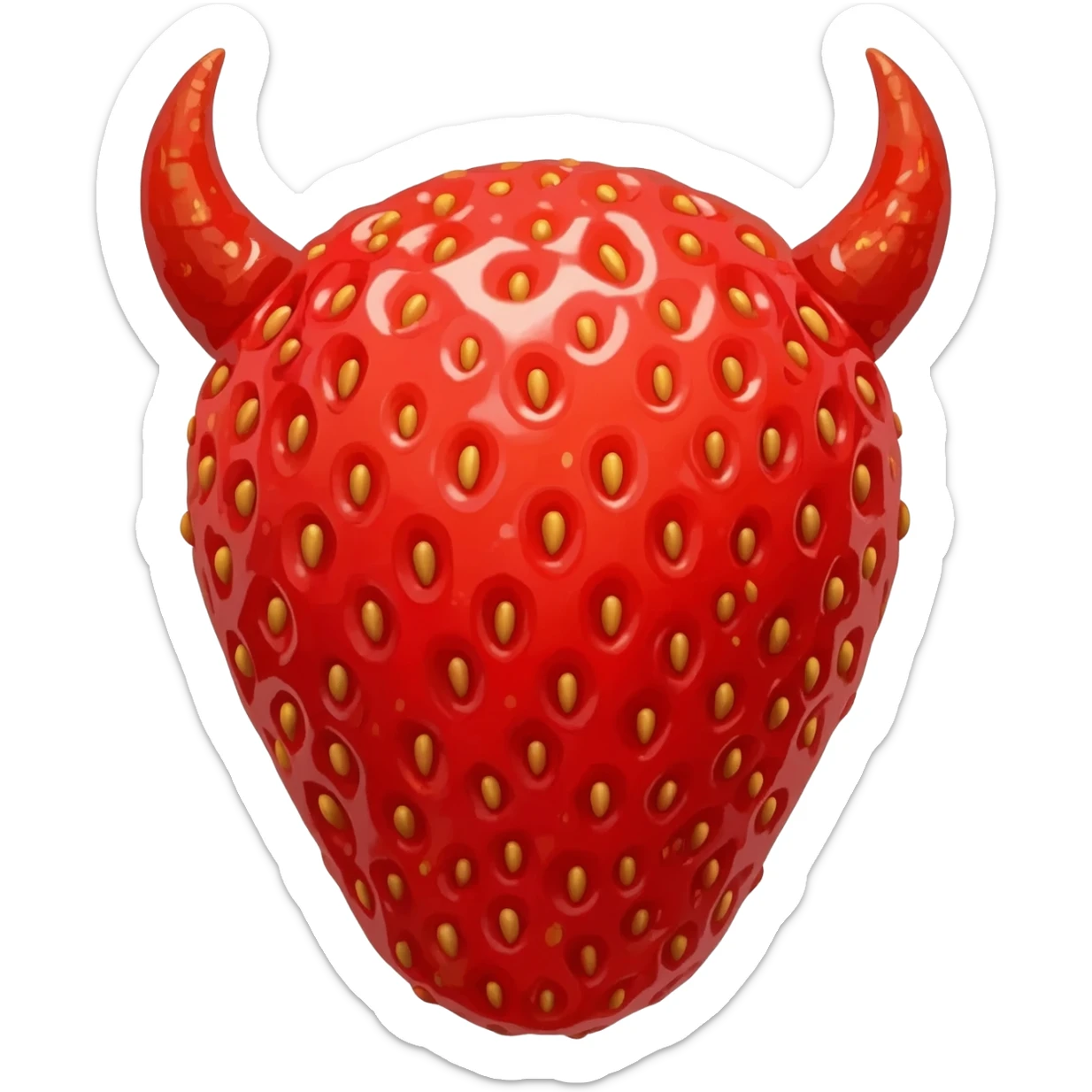 strawberry ram head with horns sticker