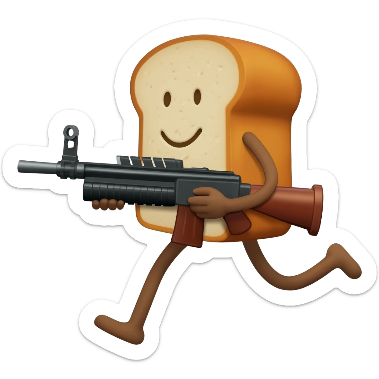 Bread running holding a bazooka sticker