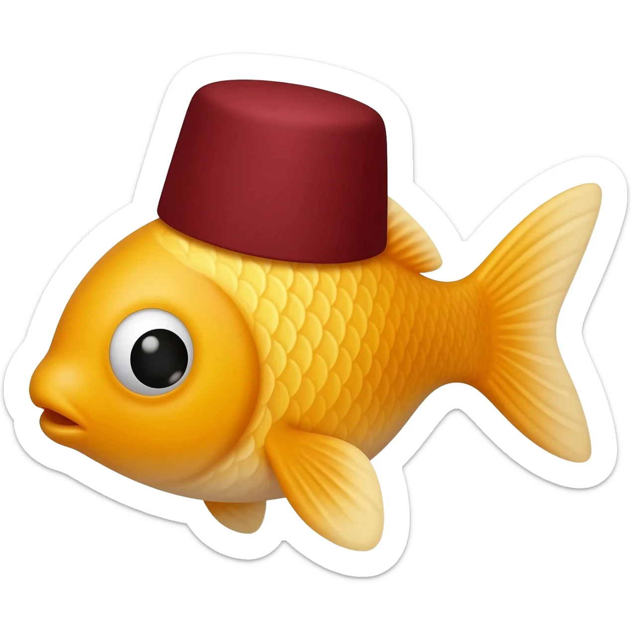 Fish wearing a fez hat sticker