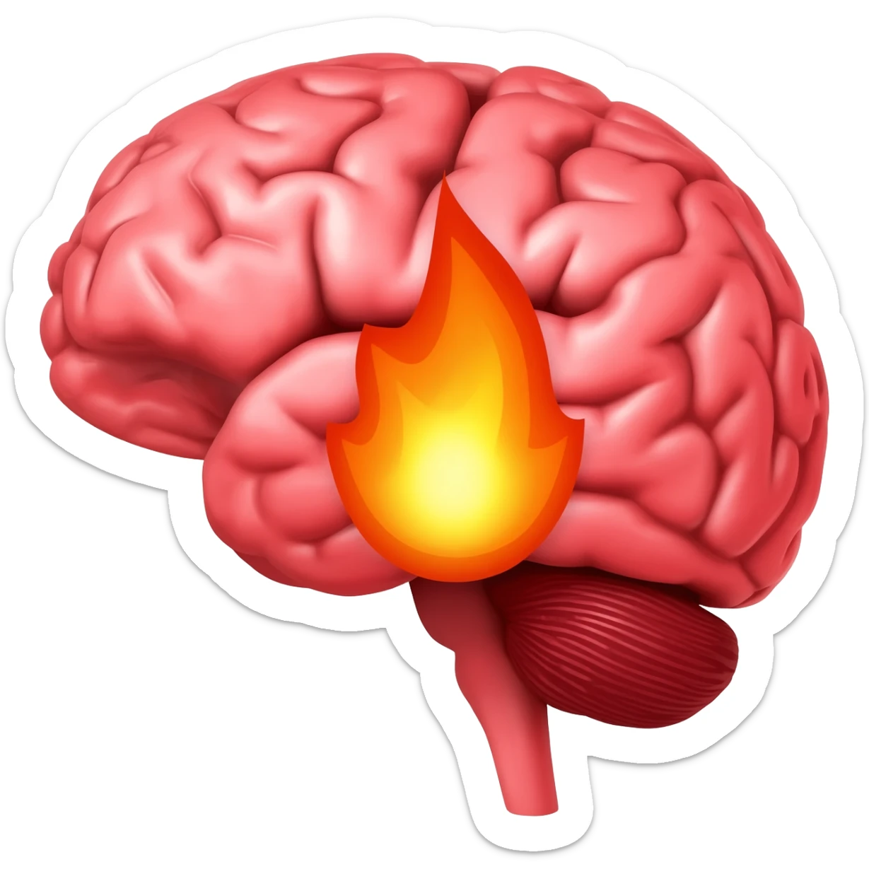 brain and fire, do not mix the emoji too much, put both emojis sticker