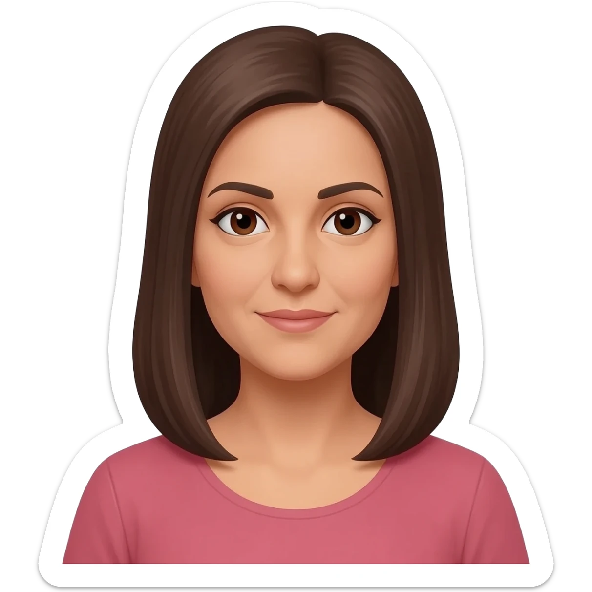 femme algérienne mince peau claire yeux marrons 64 ans cheveux mi longs lisses sticker