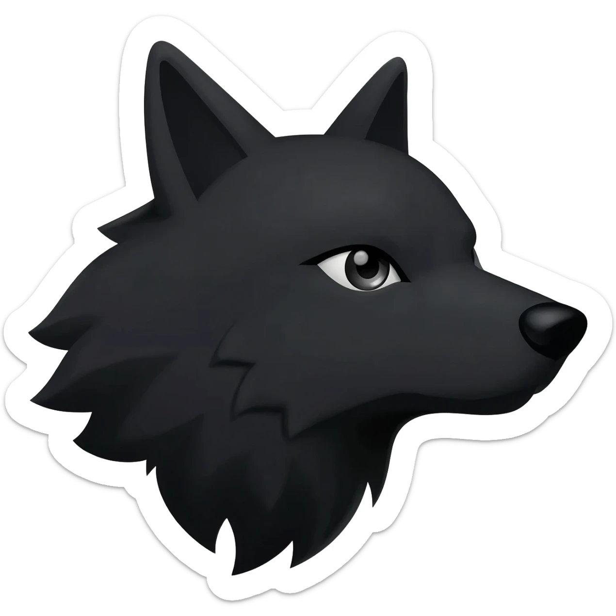 black head of wolf side eye sticker