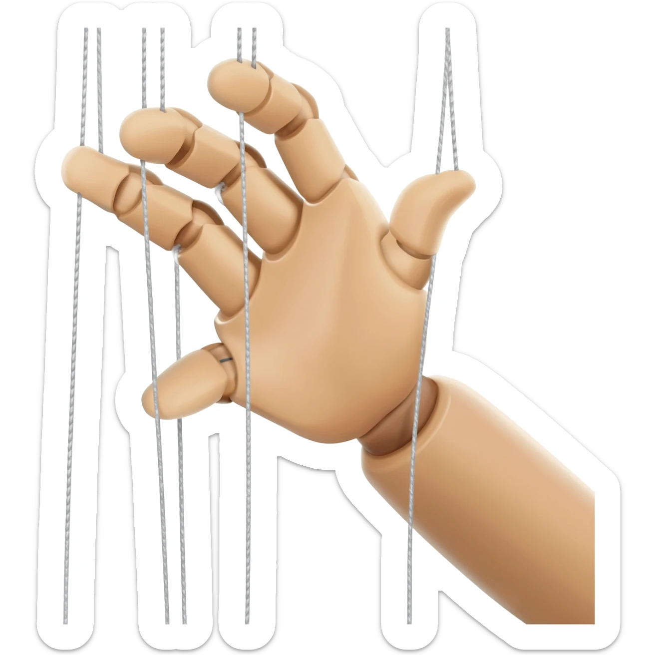 Puppeteer hand with strings sticker