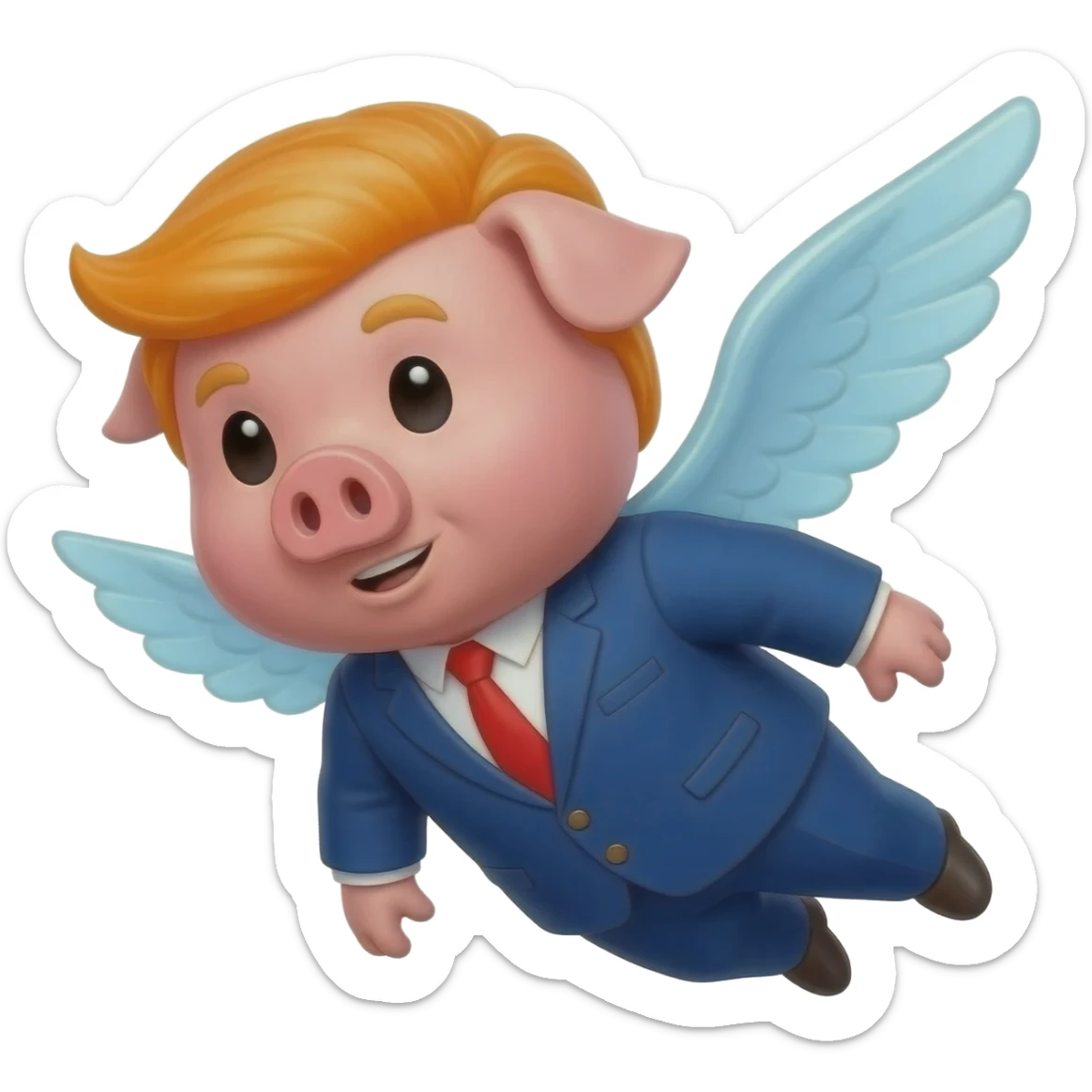Flying pig looking like trump sticker